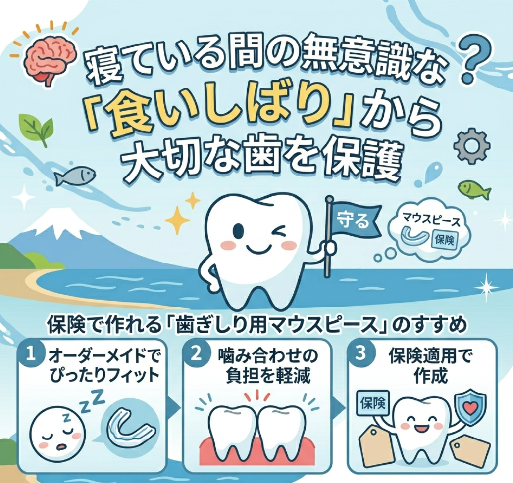 寝ている間の無意識な「食いしばり」から歯を保護🛡️✨保険で作れる「歯ぎしり用マウスピース」のすすめ